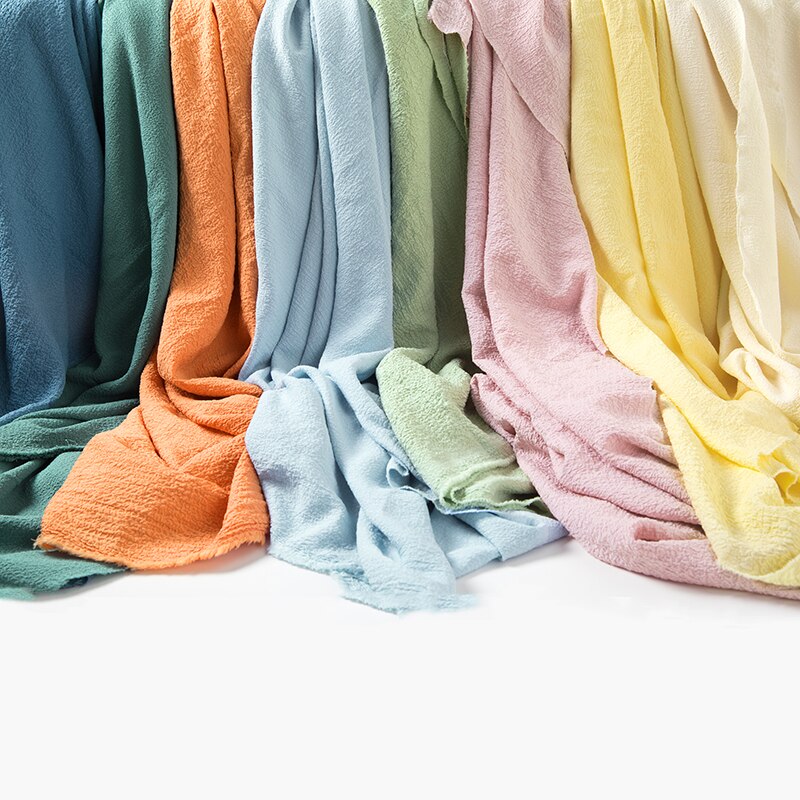 Style coréen bulle crêpe en mousseline de soie tissu rétro solide robe courte femmes robe vêtement matériel