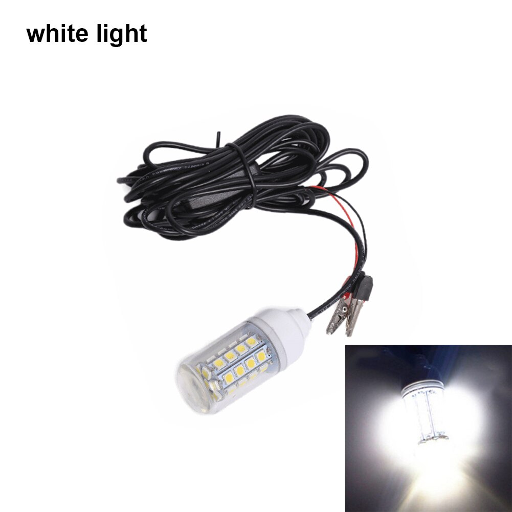 Lámpara de luz LED subacuática resistente al agua, 12V, sumergible, para pesca nocturna, barco, iluminación exterior, DTT88: Blanco