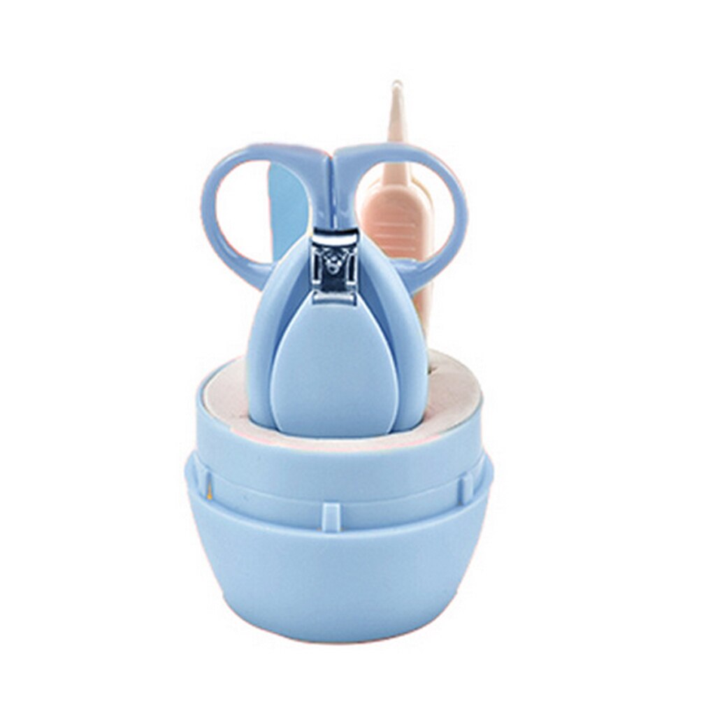 portátil 4 unids/set de uñas de bebé Trimmer recién nacido Niño tijeras de uñas de bebé Clipper archivos Kit de manicura para uñas: blue