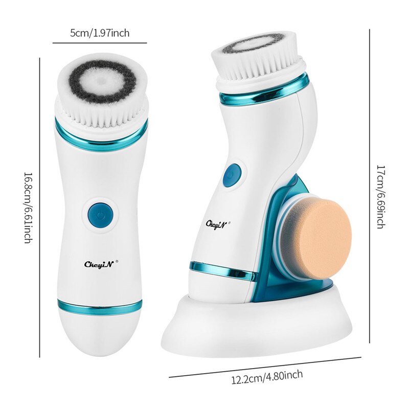 CkeyiN – brosse électrique de nettoyage du visage 4 en 1, épurateur de peau, nettoyage en profondeur du visage, Machine à éplucher, nettoyeur de pores, rouleau masseur 46