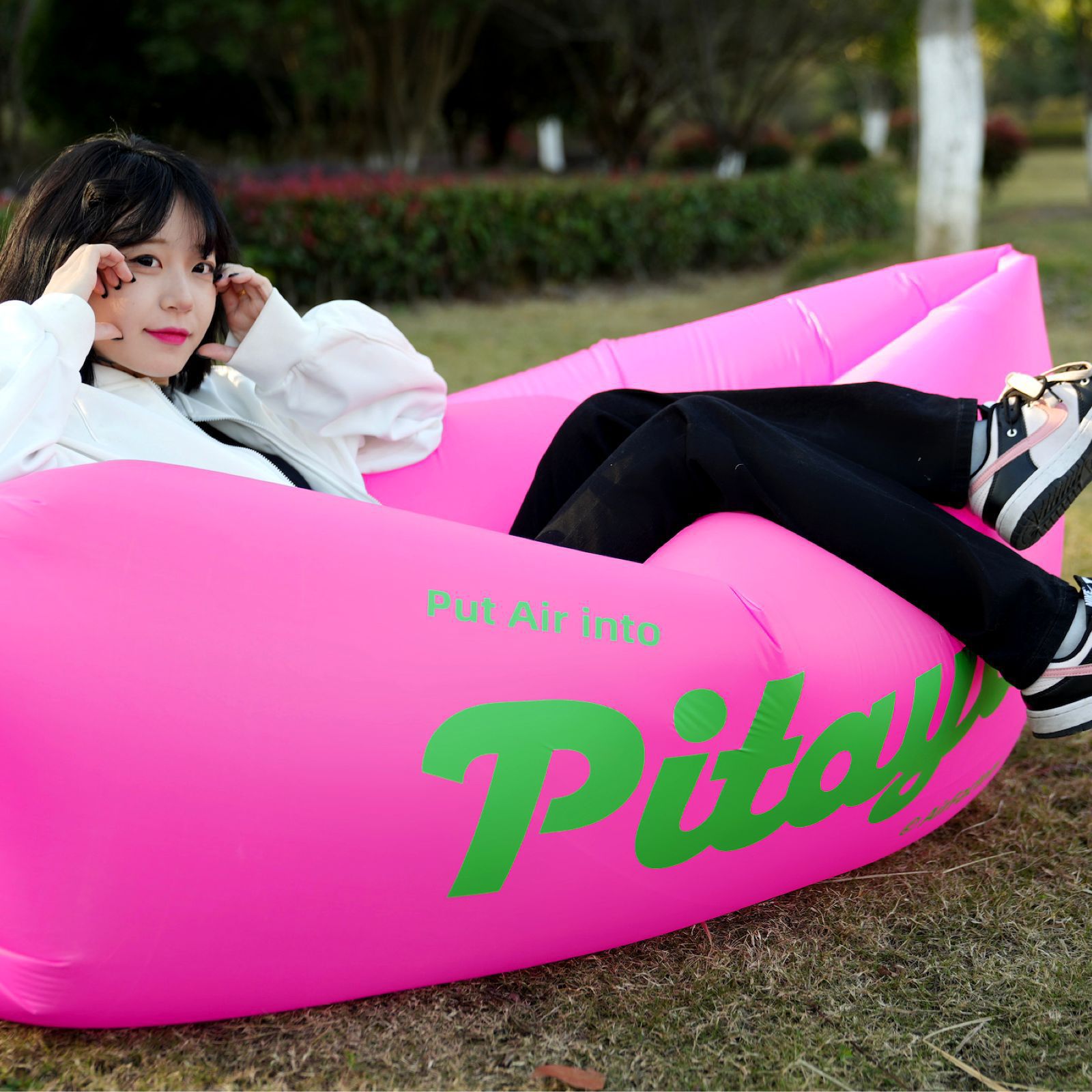 Sofá inflable portátil para exteriores, cama de aire para Parque de pastizales, playa, juguetes, silla inflable rápida: Color