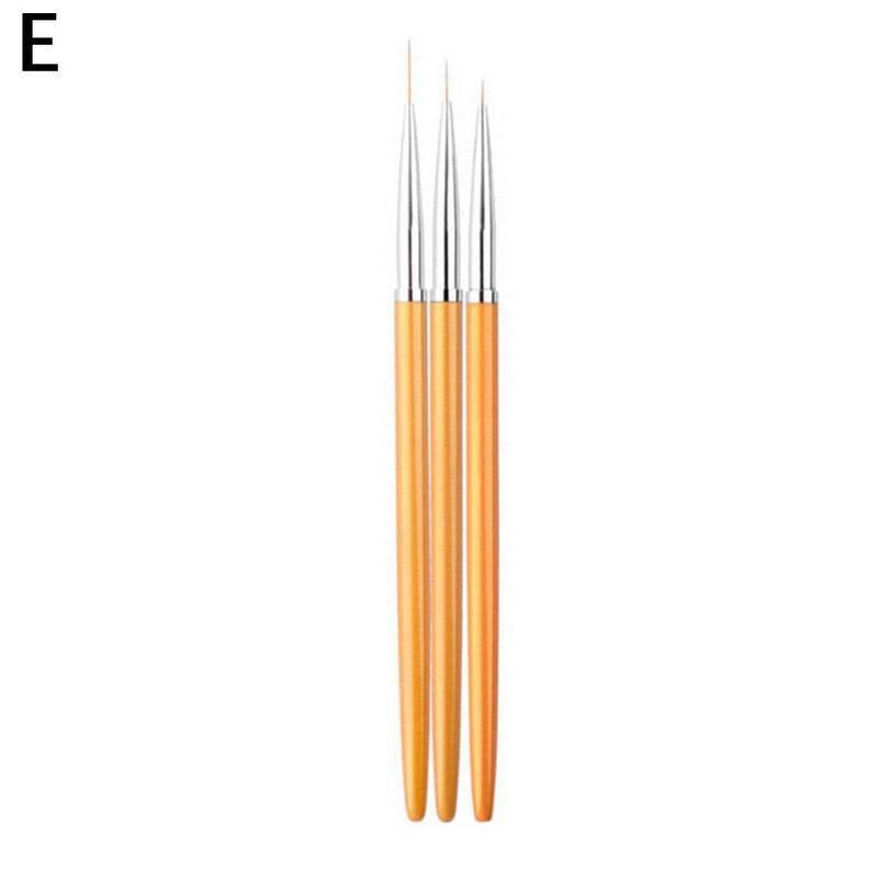 3pcs/set Sequins Nail Drawing Pen Nail Art Acrylic French Painting Brush Flower Stripes Lines Diy Manicure Tool Paint Pen: Burgundy