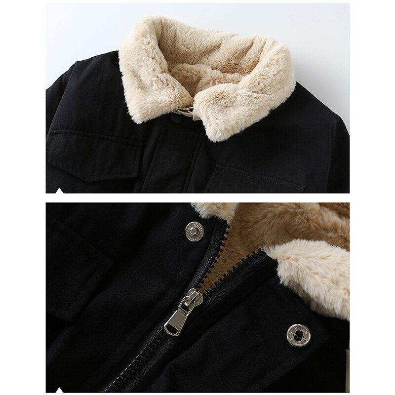 Winter Girls Outerwears Teenager Coats for Girls Solid Turn-down Collar Style Kids Trench preppy style girls