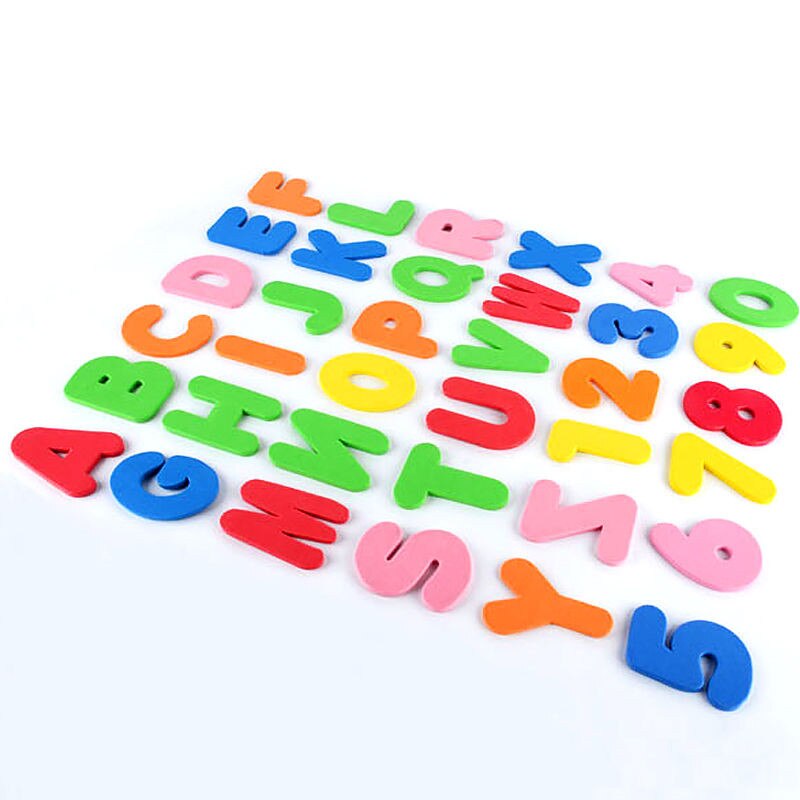 36 stks/set (26 Letters + 10 Nummers) Bad Speelgoed Bad Letters Baby Vroege Alfabet Educatieve Tool