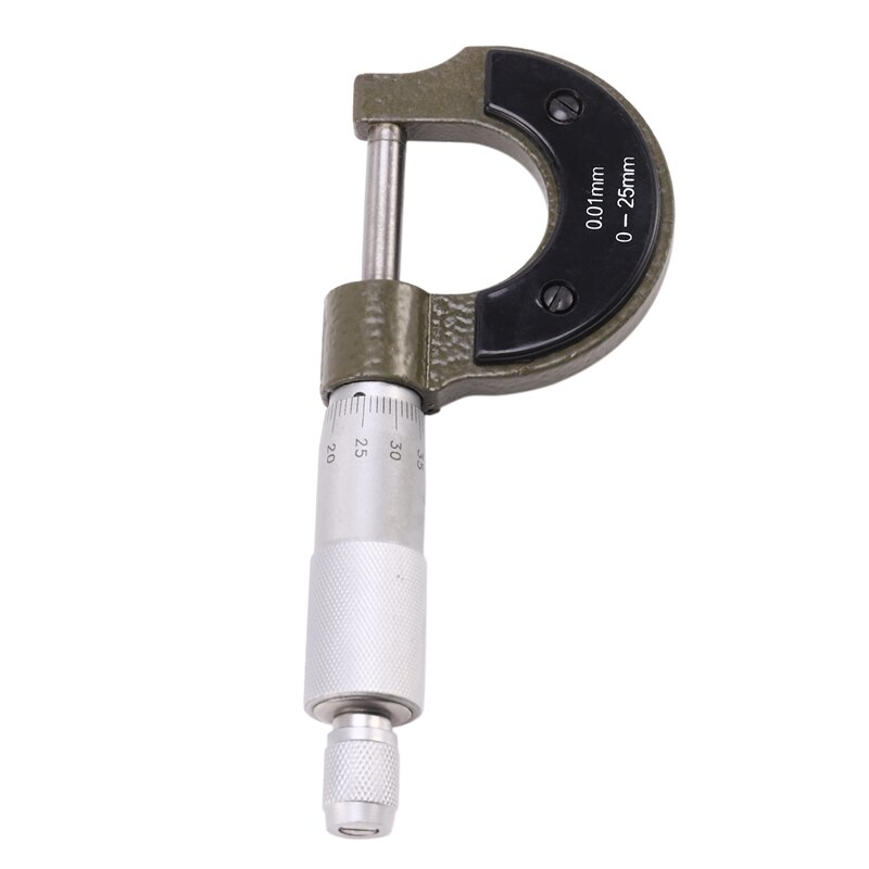 High Precision 0-25mm 0.01mm Metric Outer Diameter Micrometer Caliper Tool with Miniature Wrench