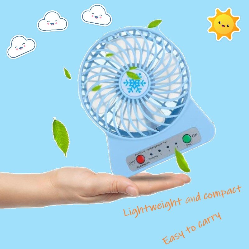 usb Gadget Portable USB Fan Rechargeable LED Light Fan Air Cooler Mini Desk 18650 Battery Cooling Fan ventilador for laptop