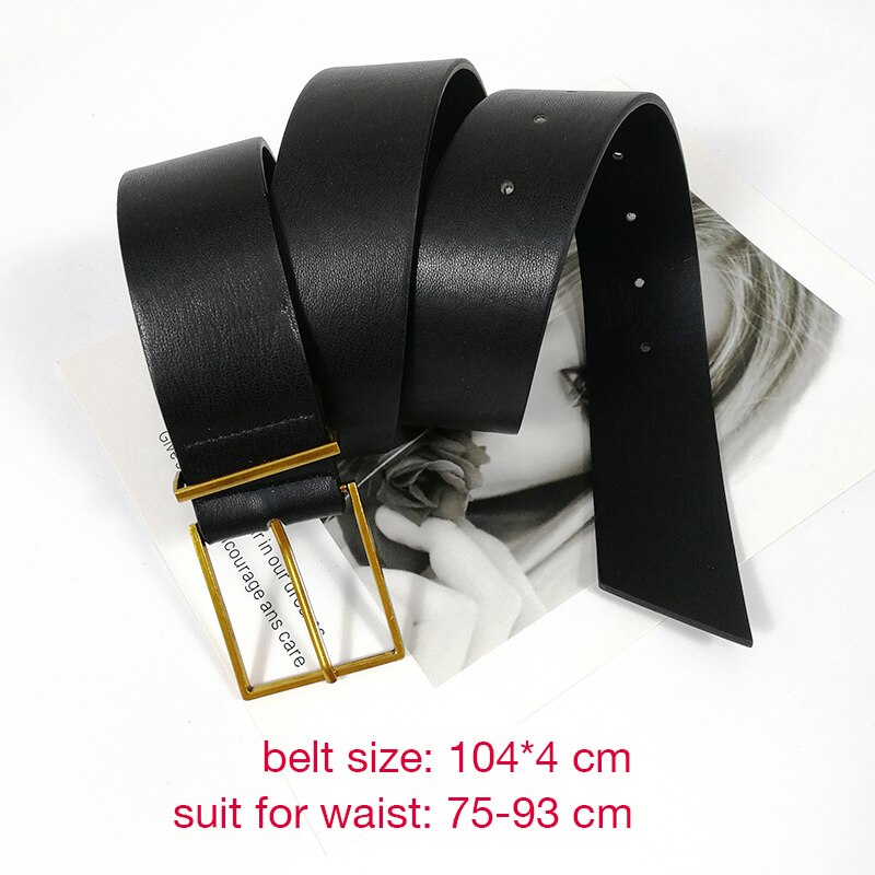 Plus size corset belt simple gold buckle both side pu leather belts for women dress cummerbunds wide jeans ceinture: Default Title