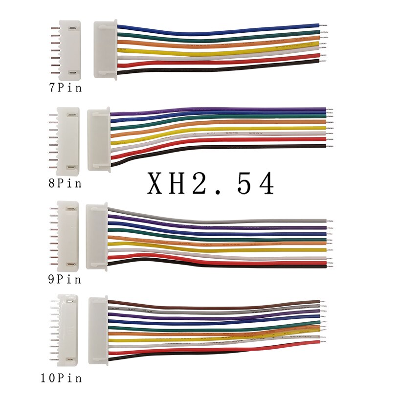 5/10Sets 2P 3P 4P 5P 6P 7P 8P 9P 10Pin Pitch 2.54mm JST XH2.54 XH 2.54mm Male Female Plug Socket Wire Cable Connector 20CM 26AWG