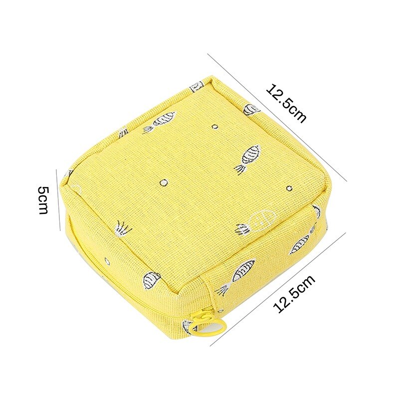 Women Girl Sanitary Pad Pouch Napkin Towel Storage Bag Credit Card Holder Coin Purse Cosmetics Headphone Case Sanitary Pouch: 12.5x12.5x5cm a