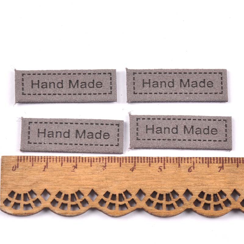 Etiquetas en relieve de franela para accesorios de costura, etiquetas para bolsas de ropa, cuidado de ropa, suministros de manualidades hechas a mano, 12x35mm, 20 Uds.: 4