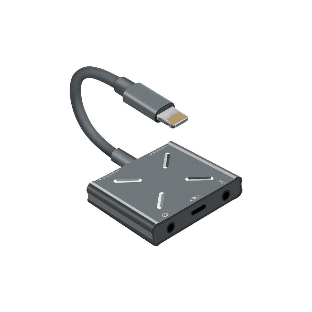 Adaptador de interfaz de Audio y altavoz, tarjeta de sonido externa de aleación para Apple Android Phone, adaptador de captura de Audio, accesorios en vivo: for Apple