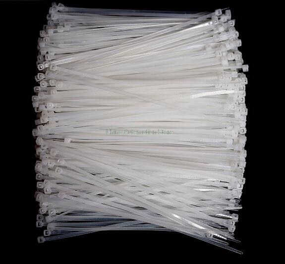 1000 stks/zak 3X (80,100,120,150) mm Zelfsluitende Wit Nylon66 Draad Kabel Kabelbinders. kabelbinders SGS Gecertificeerd
