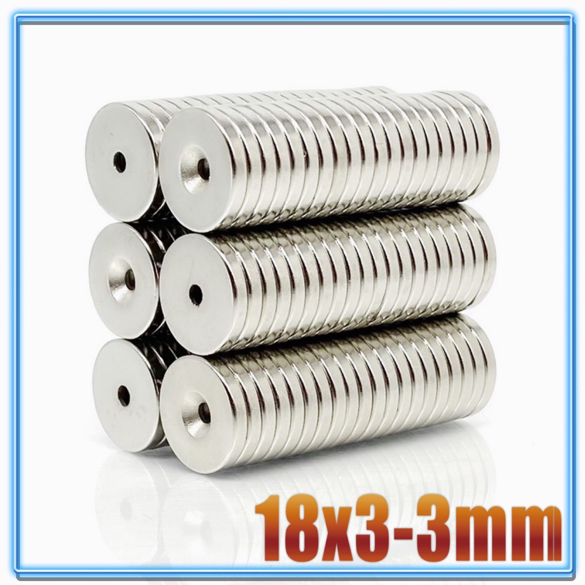 10 ~ 200 pièces 6x3 8x3 10x3 12x3 18x3 trou 3 N35 NdFeB fraisé rond aimant Super puissant fort Permanent magnétique imane disque
