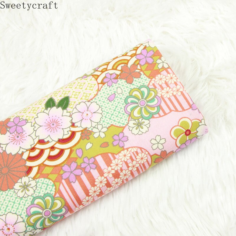 Tela de algodón 100% de 110x45cm de grosor, tejido con estampado de flores para manualidades, costura hecha a mano, retales, costura, decoración para ropa