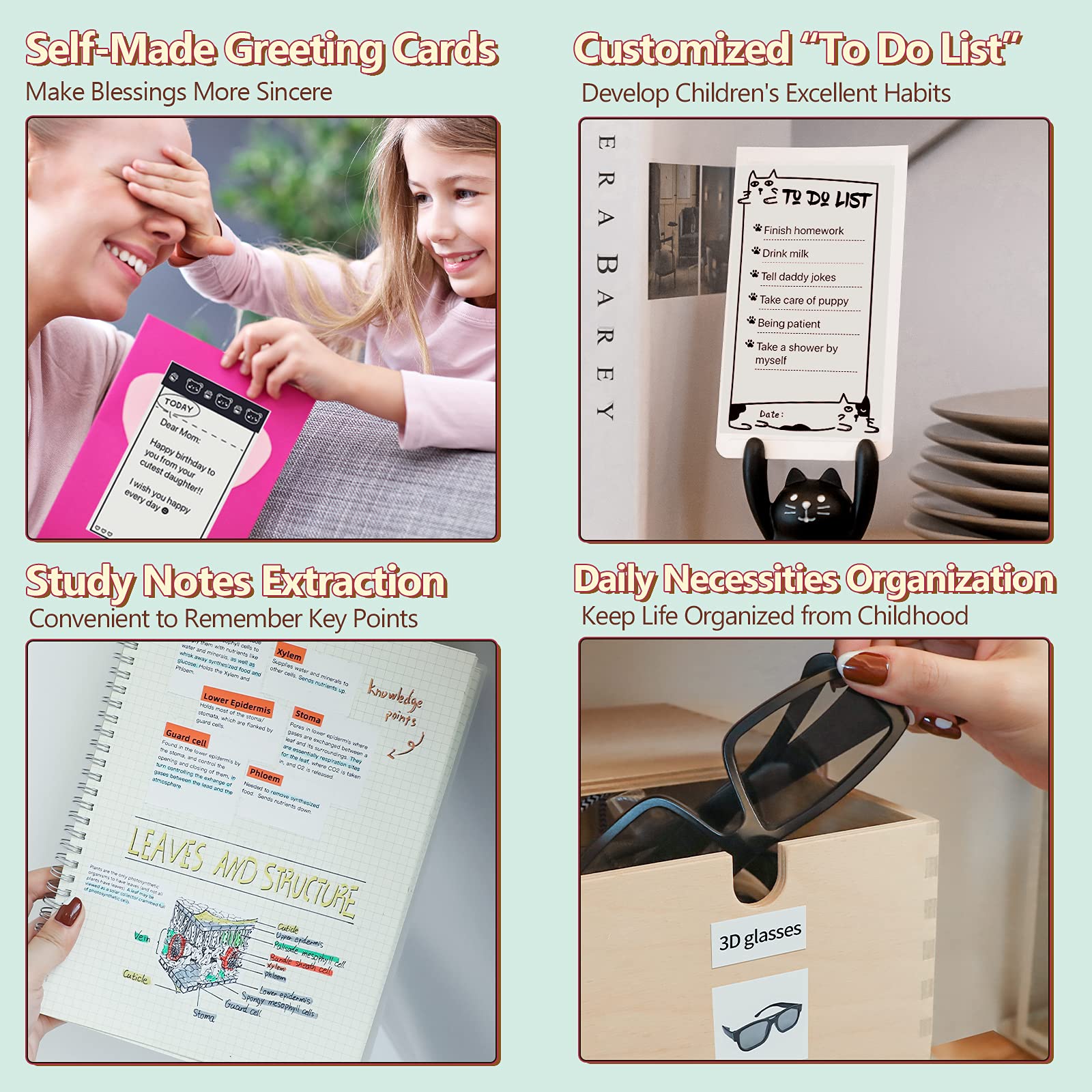 Phomemo T02 – Mini-imprimante thermique Portable sans encre, création d&#39;autocollants, sans fil, pour Journal intime et étude