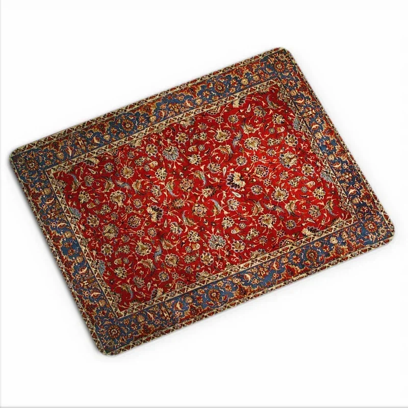 Persian Carpet Computer Laptop Mouse Pads Mysterious Decorative Desk Mats Washable Non-Slip Rubber Base with Precision Lock Edge: XXS / WHITE