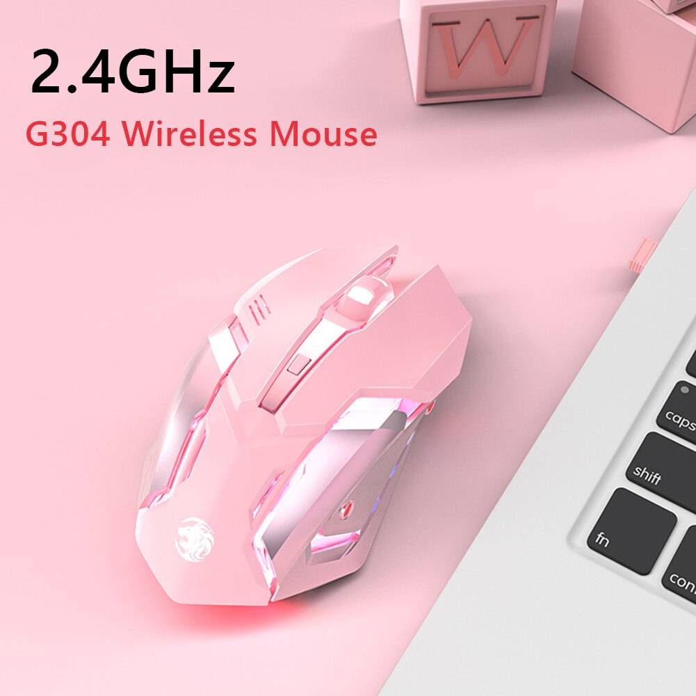 G304 1600 kabellose, wiederaufladbare 2.4 -ghz- 600- mah-gaming-usb-maus mit stummschaltung für desktop-pcs und laptops, ergonomische gaming-maus