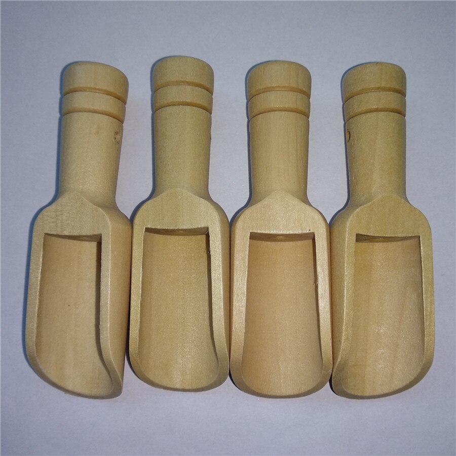 100pcs/lot Mini Wooden Scoops Wood Bath Salt Spoon Candy Flour Shovel Milk Powder Spoon