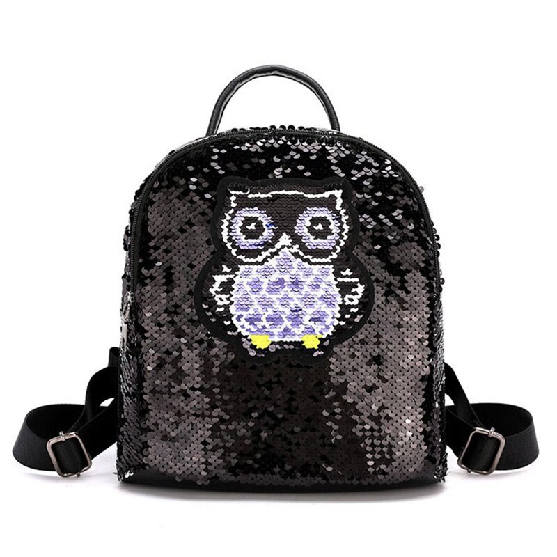 Jzyzqbx Mooie Uil Schooltas Veranderen Kleur Pailletten Rugzak Kinderen Plecak School Rugzak Voor Meisjes Kids Boek Tas: 5 school bag