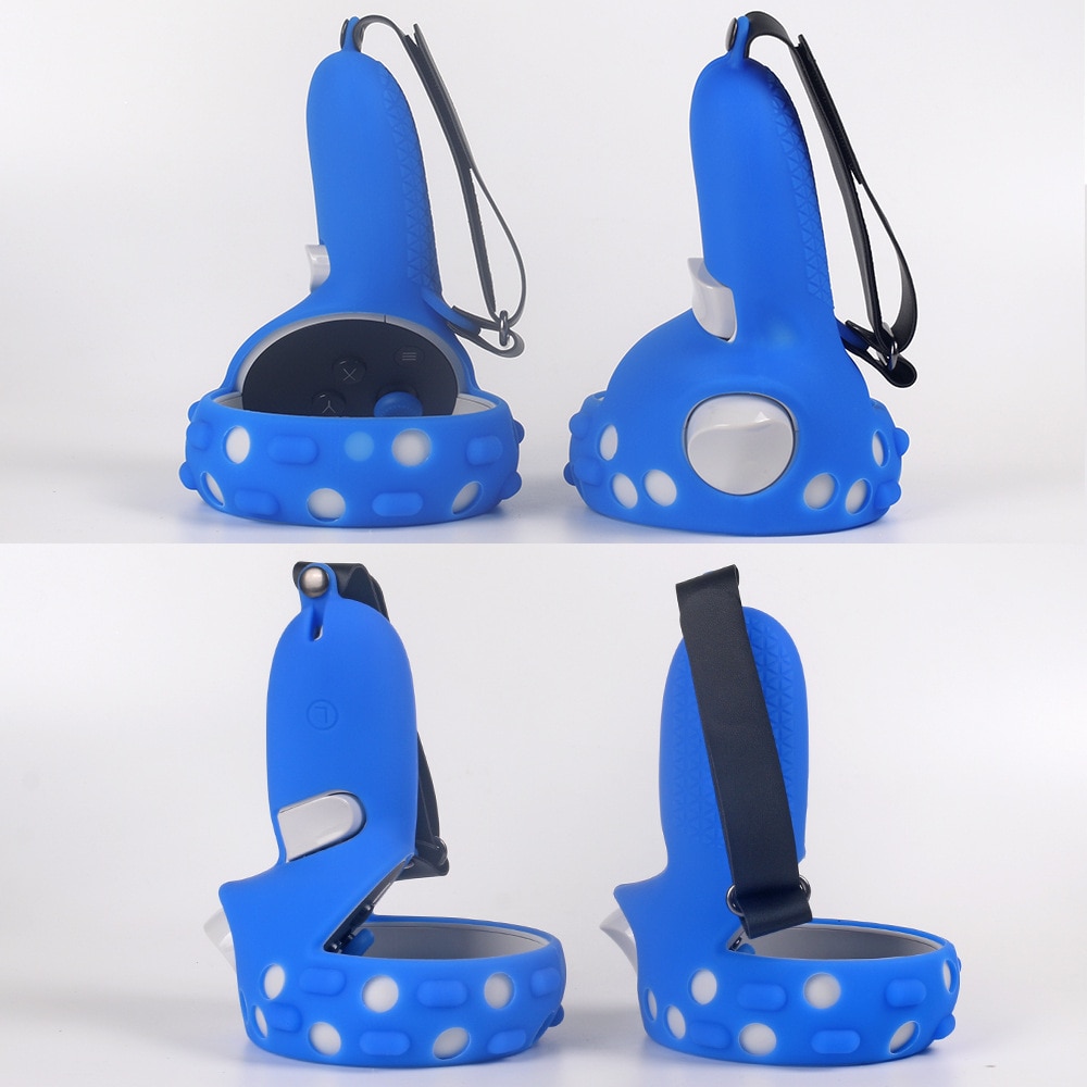 Touch Controller Grip Cover per Oculus Quest 2 Cover in Silicone impugnatura anti-lancio custodia protettiva con cinturino regolabile
