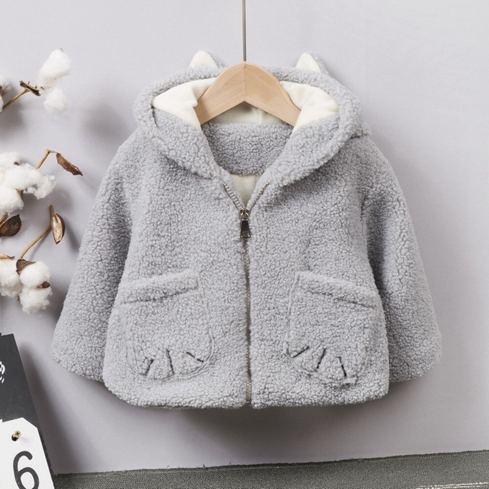 Winter Jongens Meisjes Kids Jas Warme Fluwelen Fleece Jassen Kinderen Baby Zuigelingen Oor Hooded Thicken Uitloper Parka Casacos S11340