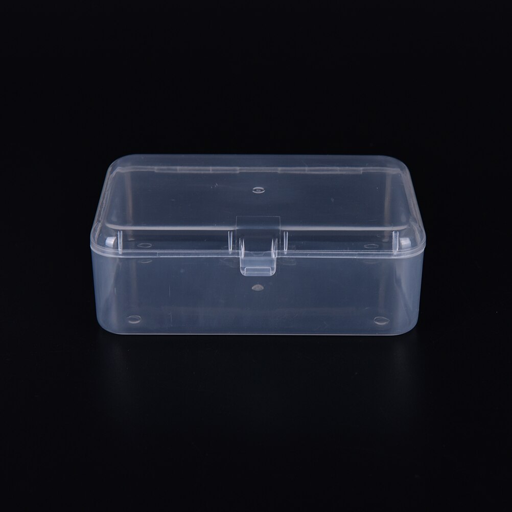 Caja de plástico transparente para guardar objetos, contenedor pequeño de colección, soporte de papelería con tapa