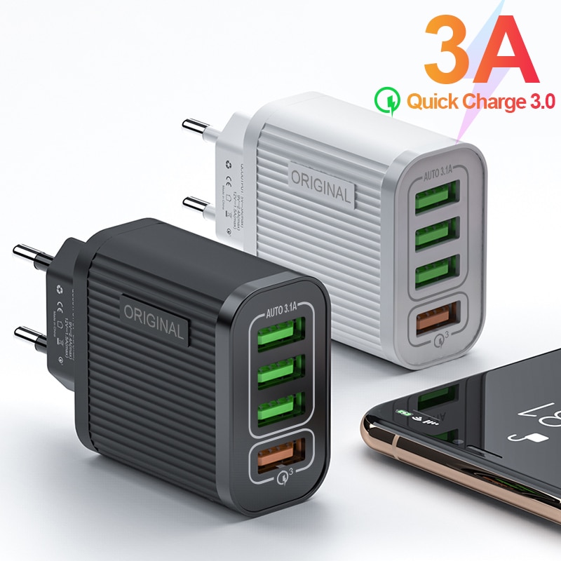 Multi USB Charger For iPhone Samsung Xiaomi mi Fast Charging Turbo Multiple Wall Charger EU US Plug Mobile Phone Charger