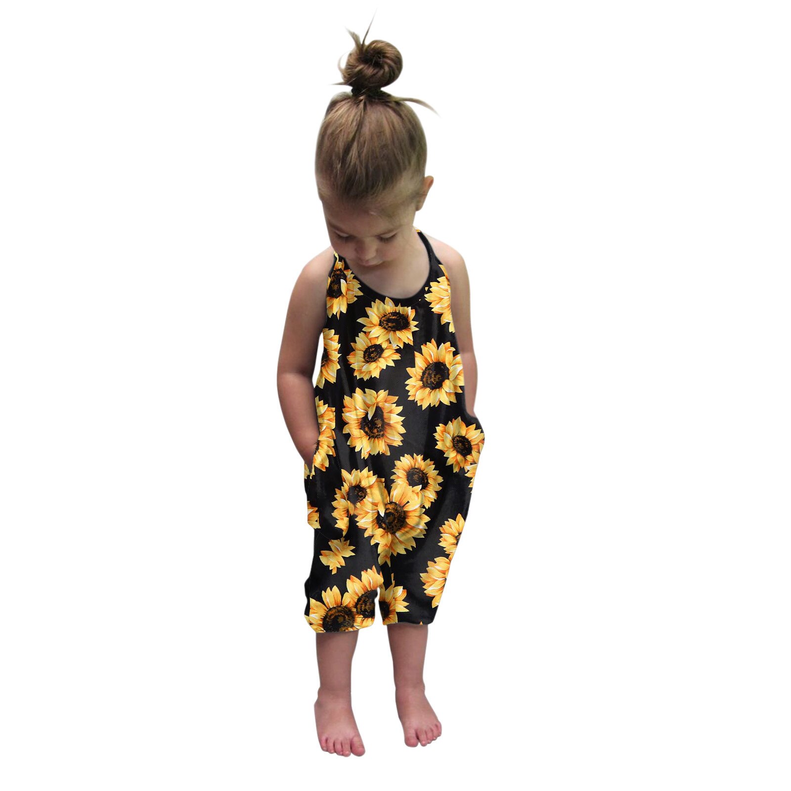 Een Stuk Meisje Romper Jumpsuit Kids Bloem Halter Mouwloze Romper Jumpsuit Speelpakje Outfits Zomer Bloemen Mode Sunsuit