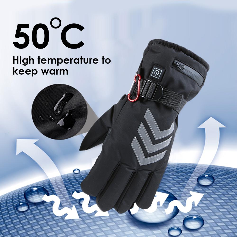 Winter Hand Warmer Electric Thermal Gloves Rechargeable Battery Heated Gloves Cycling Motorcycle Bicycle Ski Gloves