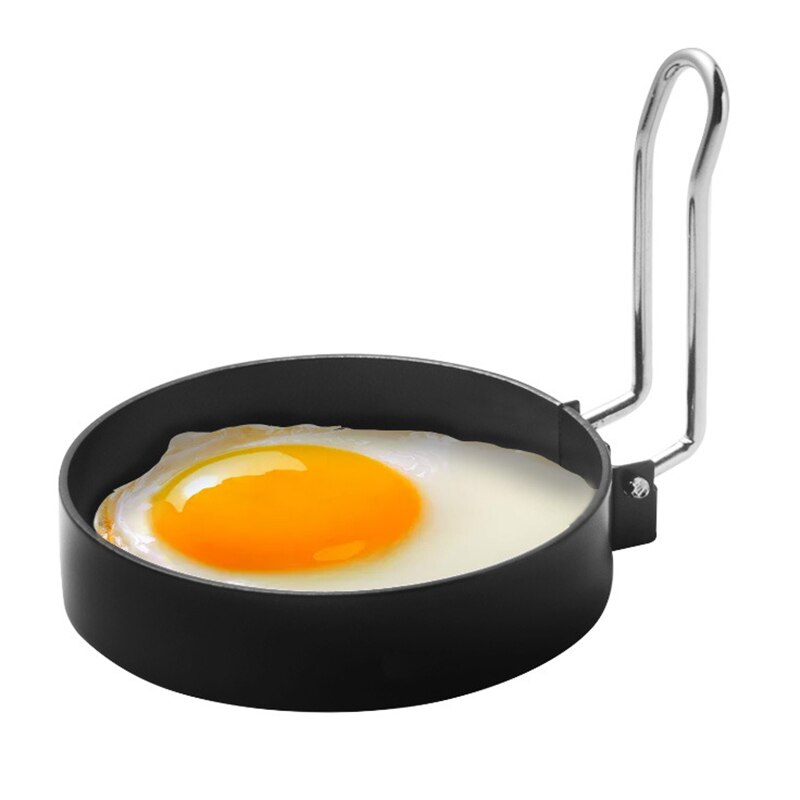 Tortilla de acero inoxidable 430 con anillo de Metal para freír huevos, redonda, antiadherente, molde de cocina con utensilios de cocina con mango, 1 ud.