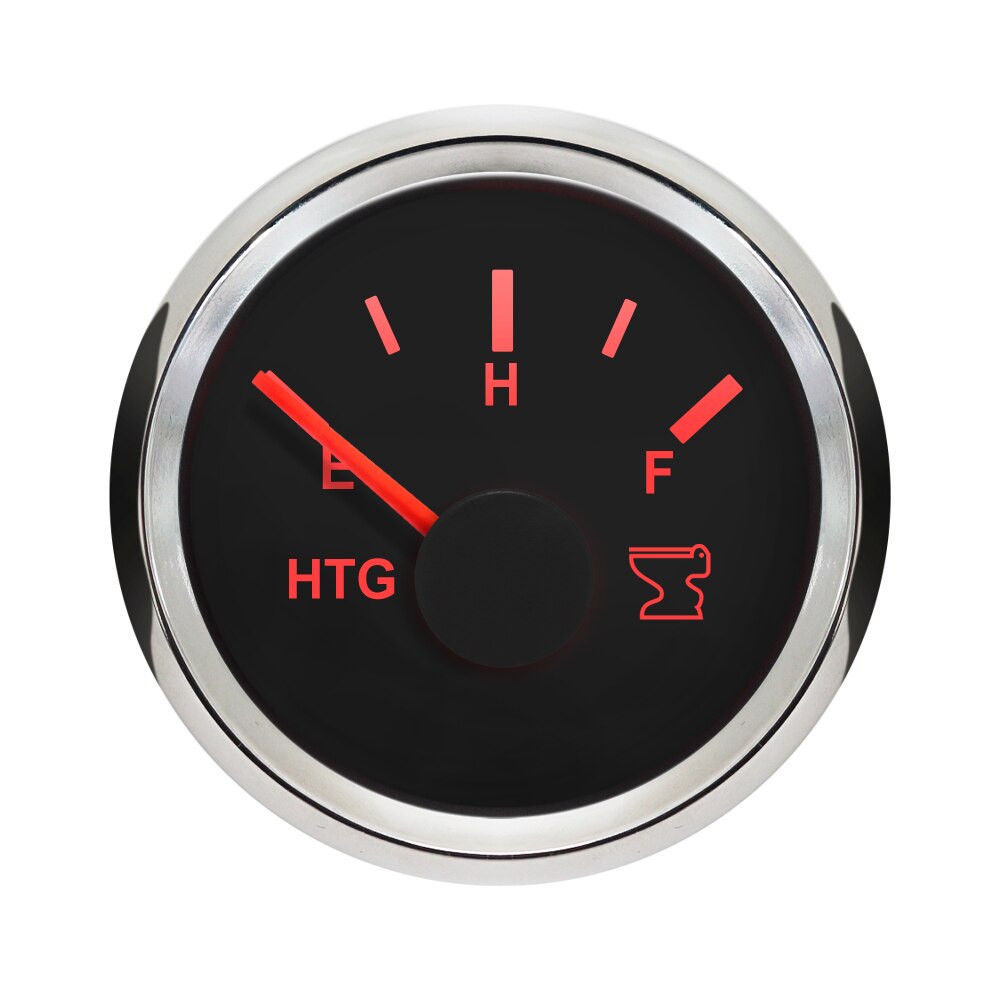 Universal Holding Tank Level Gauge Meter 0-190ohm 240-33ohm 52mm 12V/24V with Red Backlight