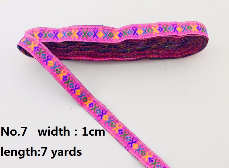 Etnische Lint Collection 10/20 MM Luxe DIY Jacquard Trim Weefde Polyester Singels Home Textil Handgemaakte ambachten: No.7