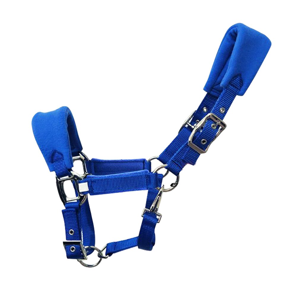 Durable Accessories Fleece Padded Horse Halter Practical Detachable Thicken Multiple Sizes Riding Equipment Adjustable Strap: Blue S