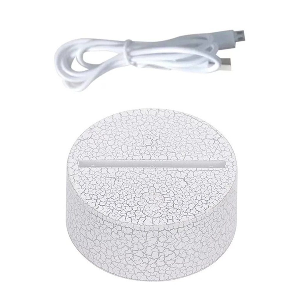 Modern Black USB Cable Remote Control Night Light Touch Switch Acrylic 3D Led Night Lamp Assembled Base for Home Bedroom Decor: type1