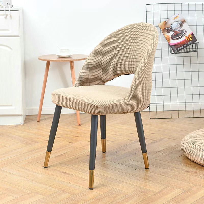 1Pcs Curved Chair Cover Hollow Back Jacquard Arc Armchair Covers Dining Chair Covers Spandex Home Bar Hotel House De Chaise: PURPLE