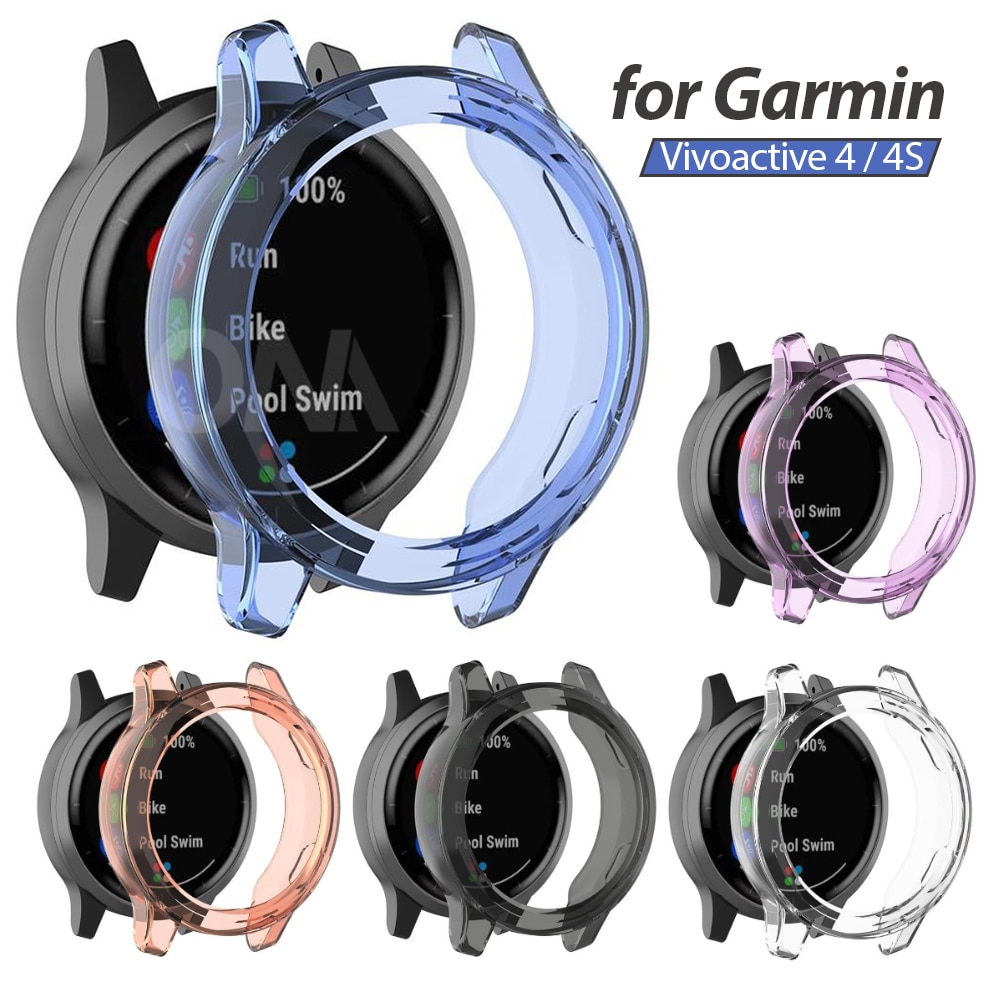 Protective case for Garmin Vivoactive 4 4S TPU cover slim Smart Watch bumper shell for Garmin Active S ActiveS