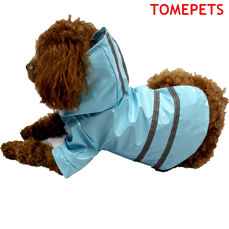 TOMEPETS-chubasquero con rayas para perros pequeños, chubasquero para mascotas, color sólido, en cinco colores, Rosa/rojo/café/amarillo/azul