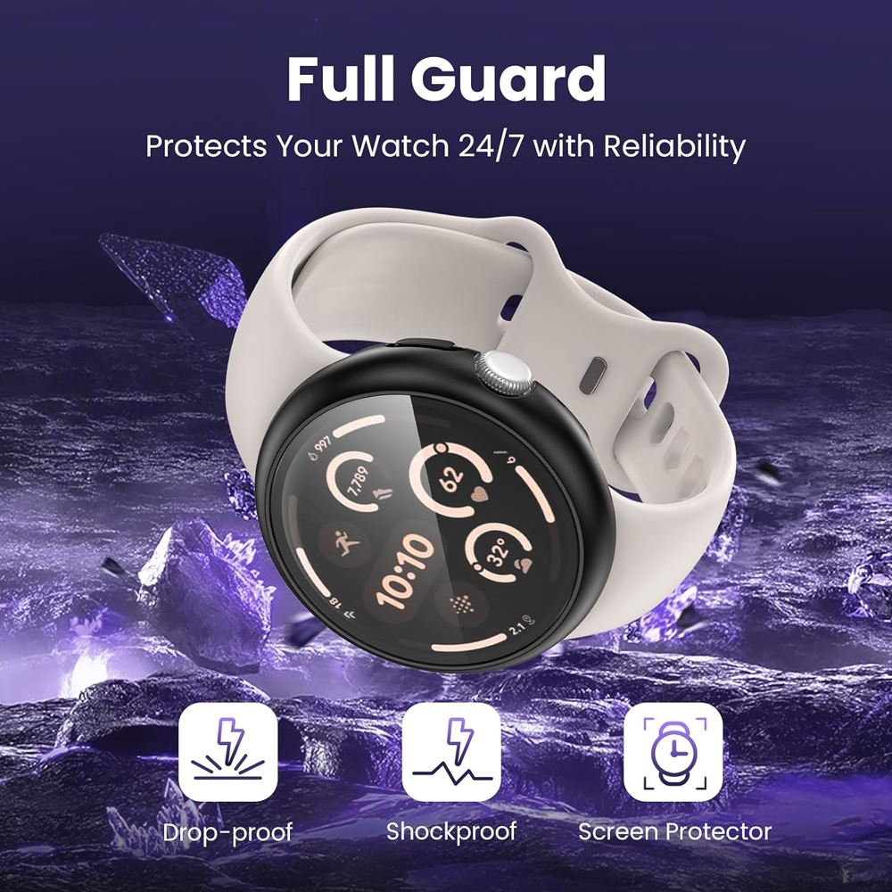 Coque en verre et étui pour Google Pixel Watch 3, PC dur, pare-chocs tout autour, coque de protection d'écran pour Google Pixel Watch 2, Guatemala, 41mm, 45mm