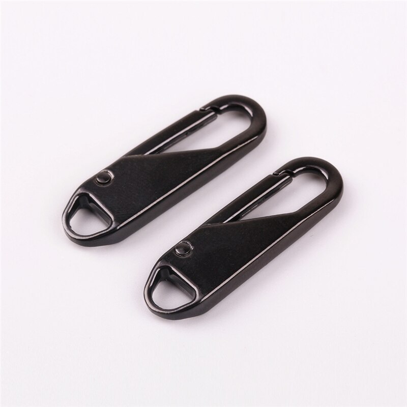 50pcs Metal Zipper Puller Replacement Zipper For Zipper Slider Apparel Bag Suitcase Instant Zipper Fixer: black