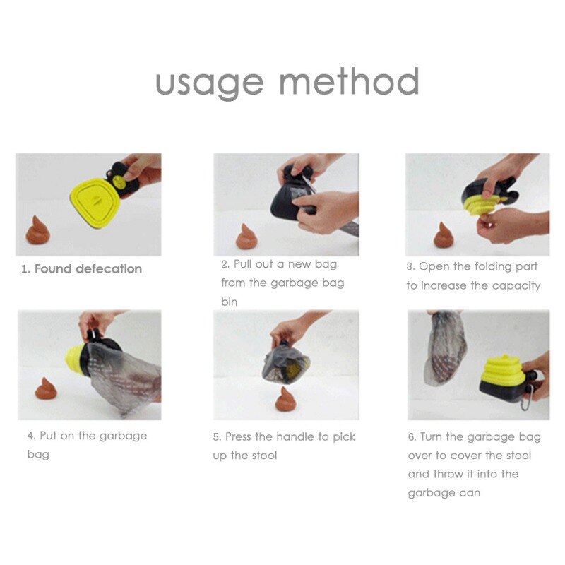 Pet Dog Travel Foldable Pick Up Poop Bag Foldable Waste Picker Poop Scoop Cleaning Tools Pet Products