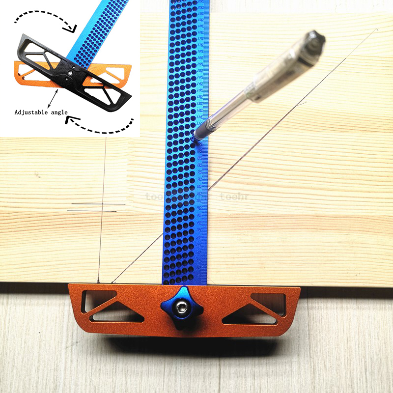 Trazador de carpintería, regla tipo T de 60-600mm, regla de trazado, línea de aleación de aluminio, indicador de marcado, herramientas de medición DIY
