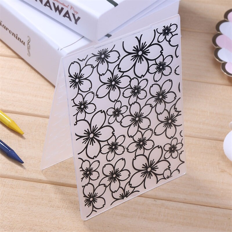Plum Blossom Flowers Plastic Template Crafts Embossing Folders for DIY Scrapbooking Album and Paper Card Making Decor Supplies