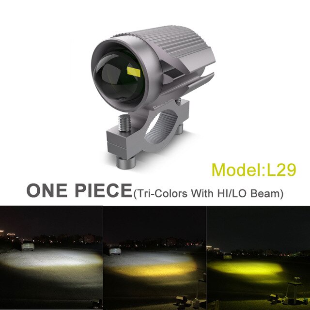15W Tri-Model Kleur Motorfiets Led Koplamp Extra Styling Licht Accessoire Projector Lens Auto Rijden Spot Fog Drl suv: 1pcs L29