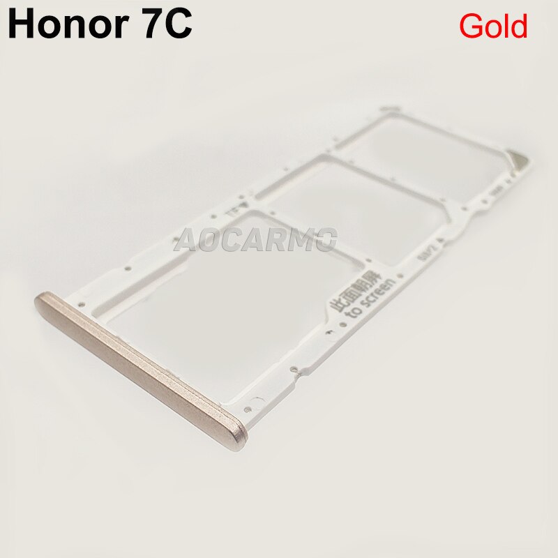 Aocarmo sd microsd ホルダーナノ sim カードトレイスロット huawei 社の名誉 7C 交換部品: Gold