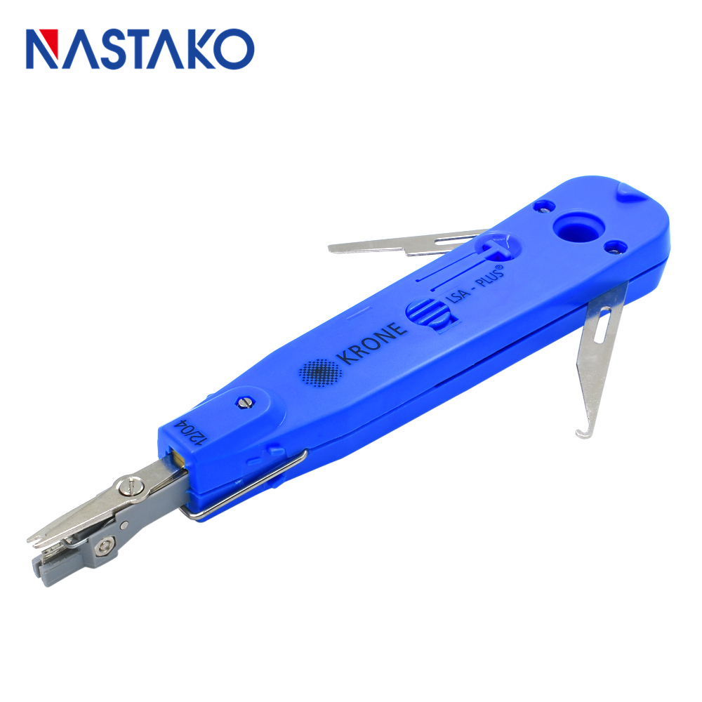 NASTAKO Telecom Tool Ethernet Network Patch Panel Faceplate Punch Down Tools RJ11 RJ45 Cat5 Cat6 Keystone Jack Puncher Blue