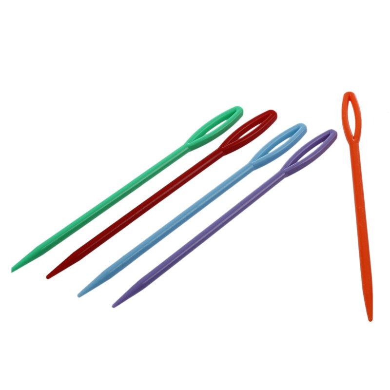 IALJ-agujas de coser de plástico para niños, Top 10 uds, 2 tamaños, pequeñas y grandes, para máquinas de coser