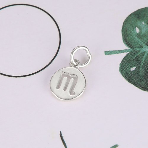 1 pièces 925 bijoux à breloques en argent sterling pendentif rond de 12 constellation pour la fabrication de bijoux collier Bracelet d'anniversaire: SCORPIO