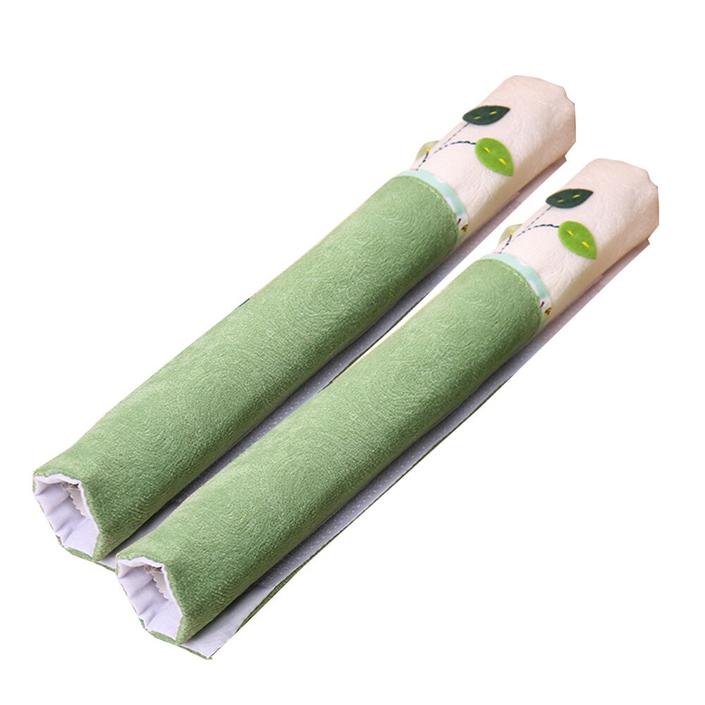 1 Pair Refrigerator Door Protect Handle Cover Home Fridge Microwave Oven Cover Double Door Refrigerator Handle Gloves: Green