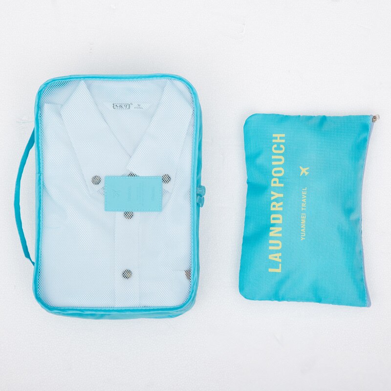 6 PCS Travel Storage Bag Set For Clothes Tidy Organizer Wardrobe Suitcase Pouch Travel Organizer Bag Case Shoes Packing Cube Bag