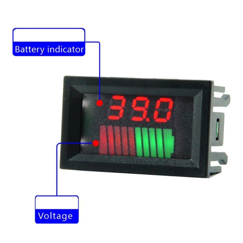 12V - 72V Blei-säure Batterie Ladezustand Anzeige Kapazität Prüfung Messgerät Voltmeter W91F